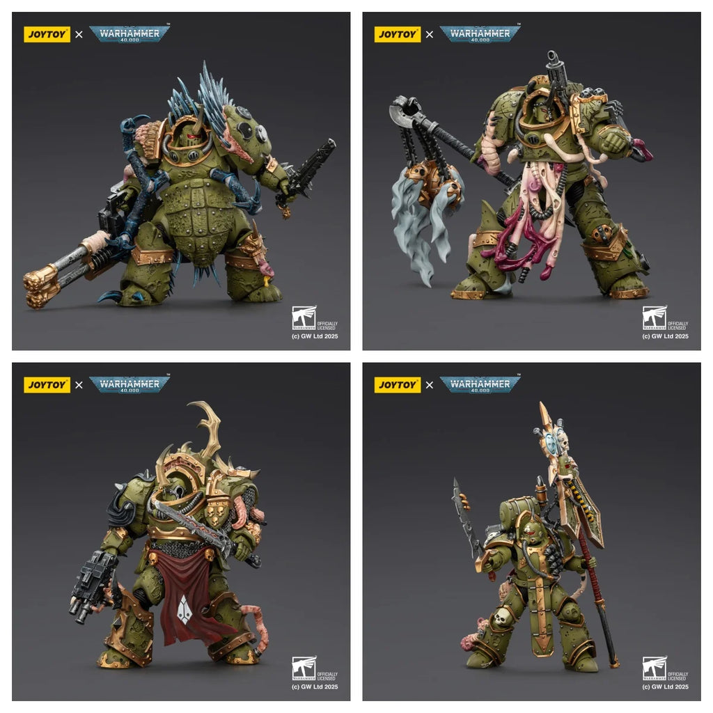 HIPLAY JOYTOY Warhammer 40K Horus Heresy Death Guard Plague Marine Icon bearer Blightlord Terminator 1/18 Scale Action Figure