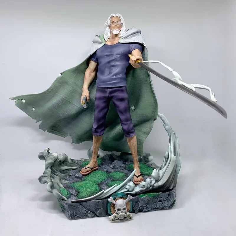 One Piece Dark King Silvers Rayleigh Gk Figure Standing Pose Sword Wielding Boxed Anime Statue Collectible Model For Anime Fans