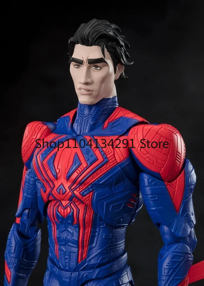 Original Bandai SHF Spider-Man 2099 Miguel O'Hara Across The Universe Movie Birthday Gift Toy Collectible Action Figure Model