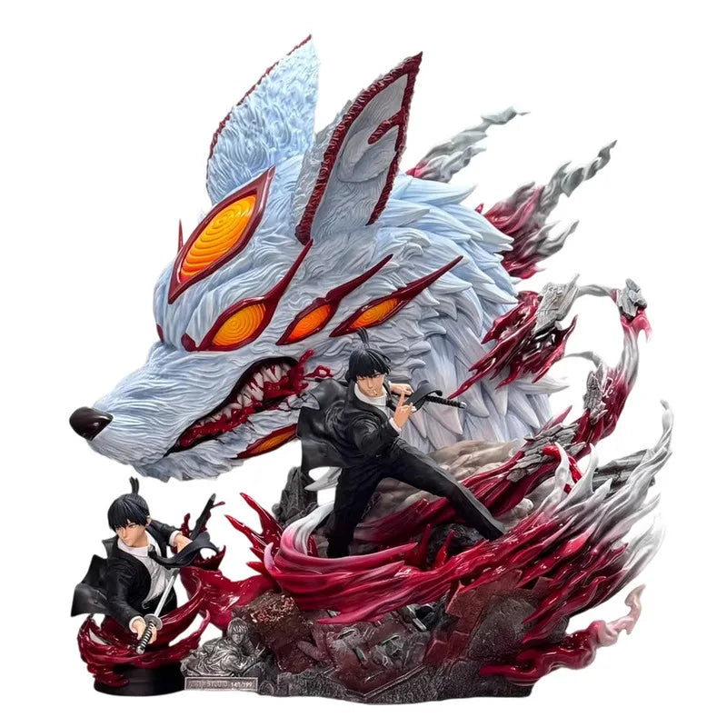 Niren Studio Chainsaw Man Hayakawa Aki With LED 1/6 Resin Statue 61cm Anime Model Action Figure Figma Figurine Collectible Toy