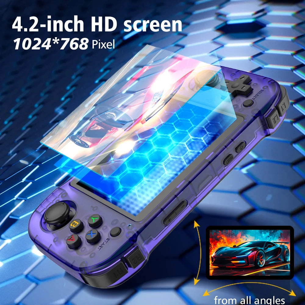 R46H Retro-Handheld-Spielekonsole Open-Source Integriertes WLAN 1024*768 4,2 Zoll IPS-Bildschirm Pocket Video Movie Player Jungengeschenk