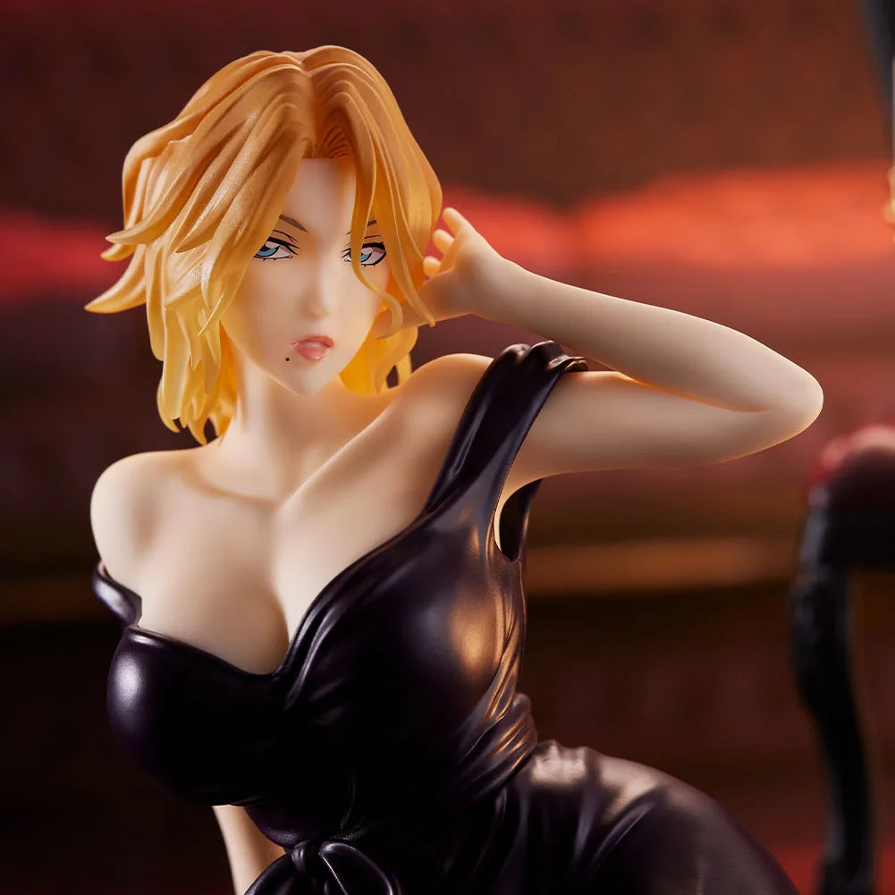 Anime figure Matsumoto Rangiku Inoue Orihime Black nightdress sitting action figure PVC Model Toy Adult Collection Statue Gift