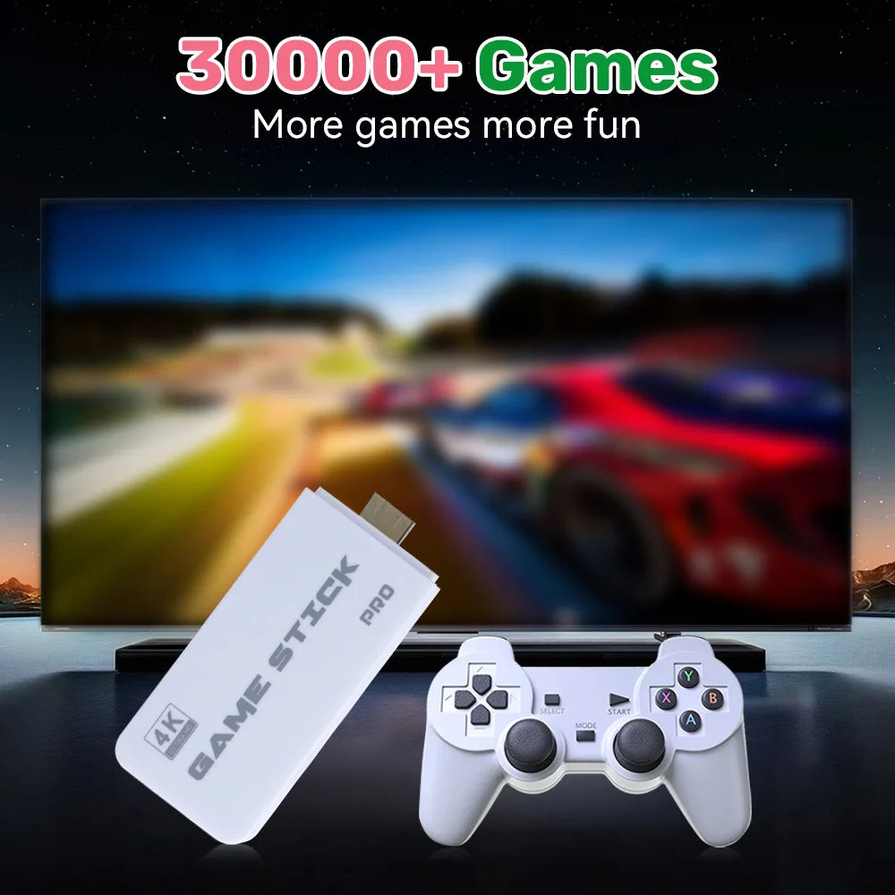 M15 Game Stick 4K UHD Output Portable Retro Game Console built-in 30000+ Retro Games for PS1/MAME/NES/SNES Plug&Play for TV/PC