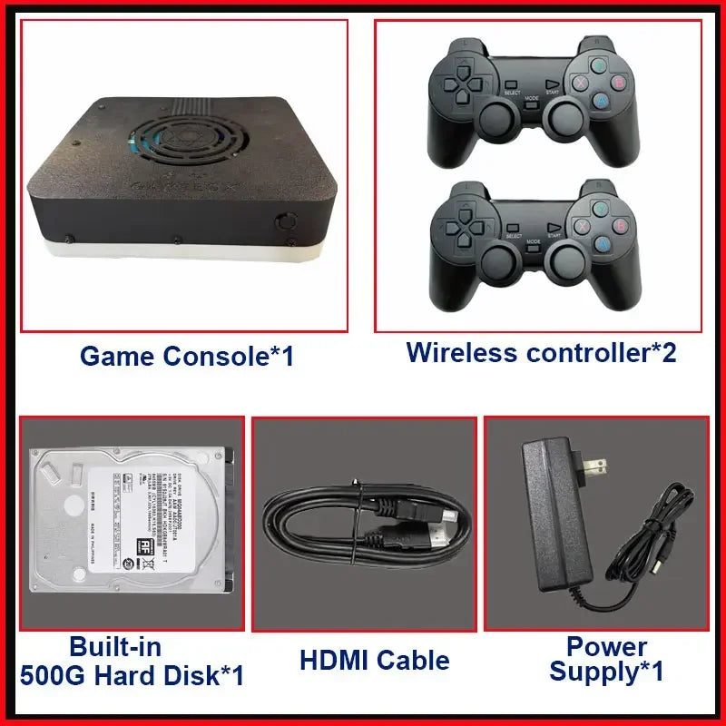 New Super Game Console X3 500G HDD 70000+Games I3-3110M For Wii PS2 N64 PSP GameCube N64 Plug and Play on TV Wireless handle