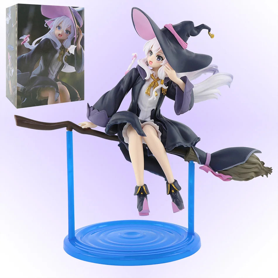 19-20CM New Anime Model Ilyina Sitting Posture Cute Design of Broom Figurines Model Toys Computer Desk Cake Decoration Toy