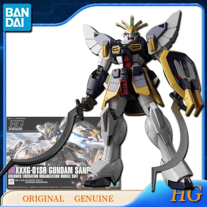 Bandai Original Genuine HG XXXG-01SR GUNDAM SANDROCK Anime Action Figures Toys for Boy Girl Kid Gift Collectible Model Ornaments