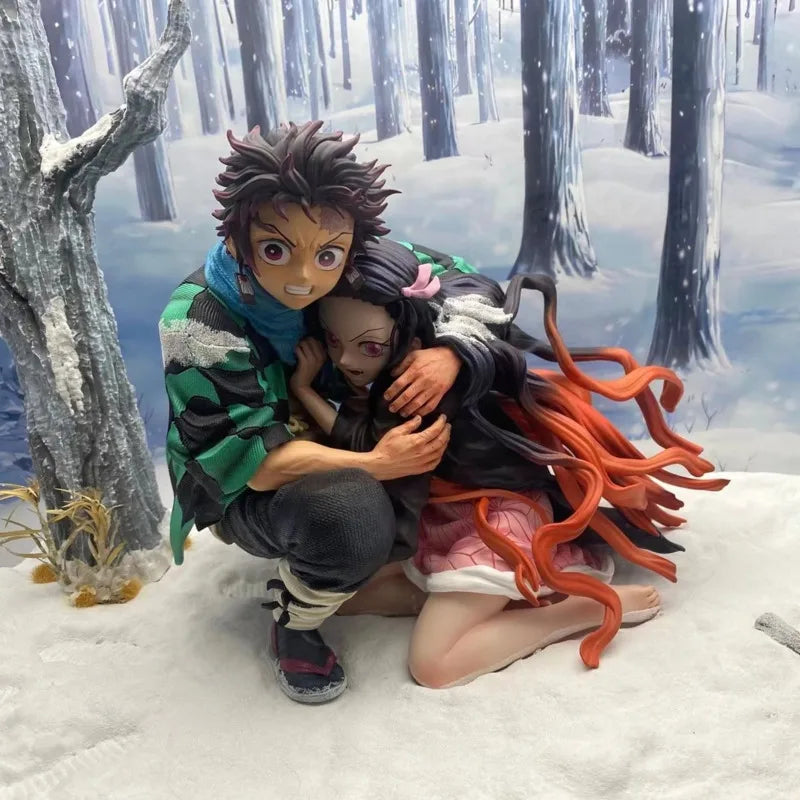 Original Up Art Studio Demon Slayer Figurine Kamado Tanjiro And Nezuko 1/6 Statue Anime Model Action Figure Collection Toy Figma