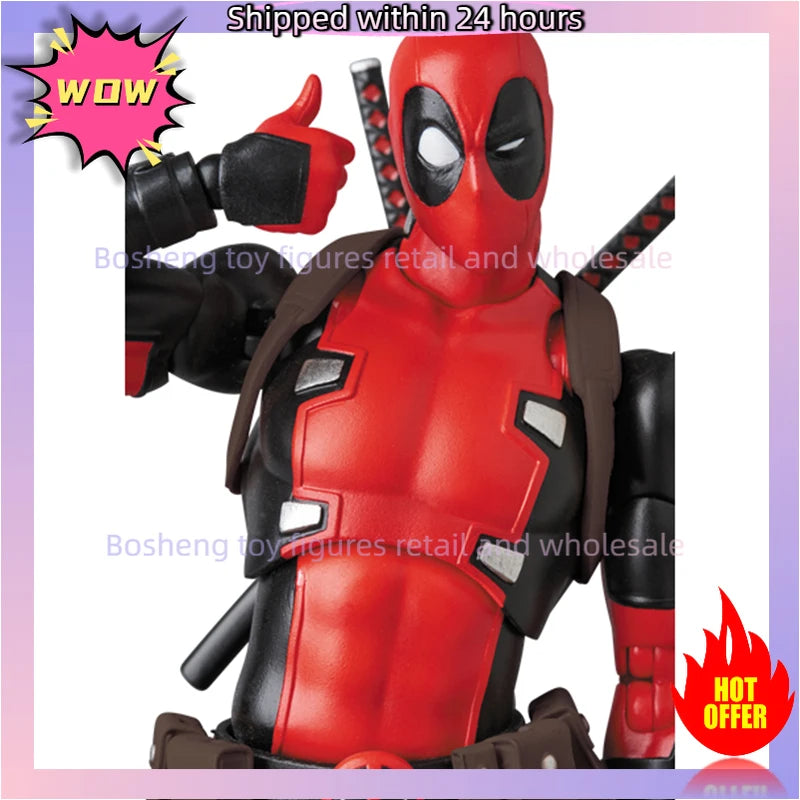 Original Medicom Toy Reissue Mafex 082 Deadpool Gurihiru Art Ver No.082 In Stock Anime Action Collection Figures Model Toys
