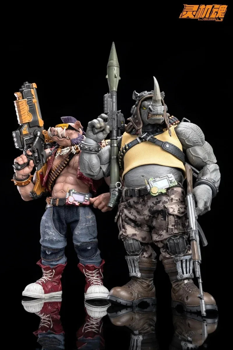 Spot Sale【Pre-Sale】 Linjihun Ninja Ox Head Rossteddy Pig Face Bibo Turtle Action Mol Collectible Figure Toysin