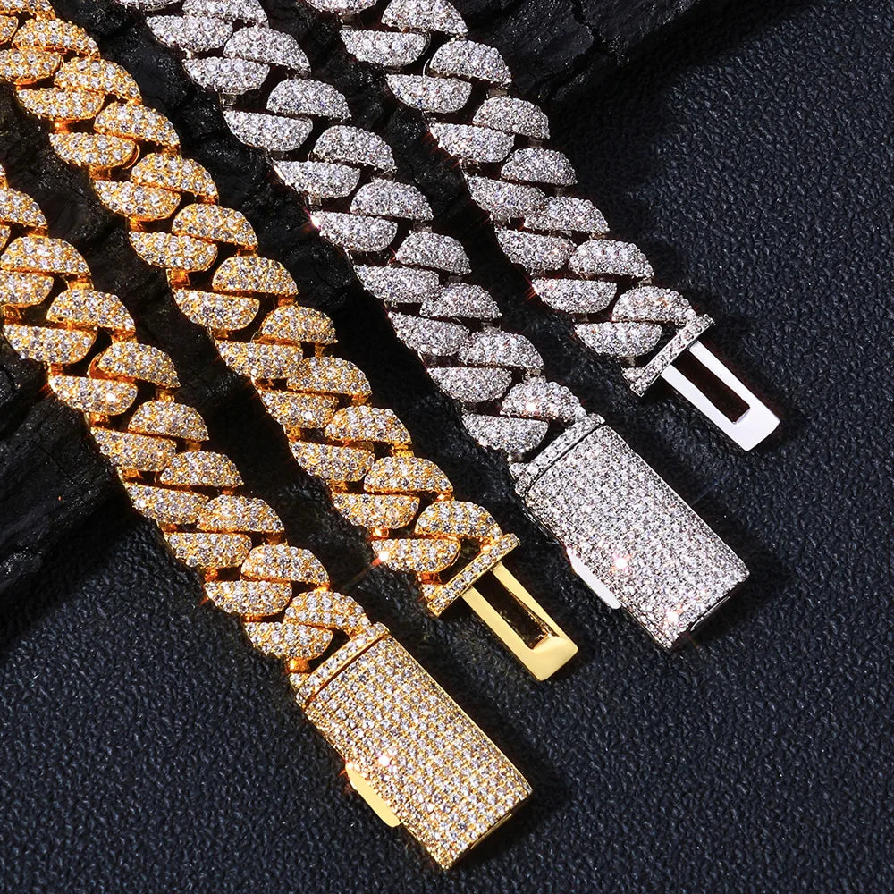 Hip hop Men's Bracelet CZ Ice Cuba Chain Luxury full Diamond Miami 10mm Suitable for Women's Popular Birthday Gift