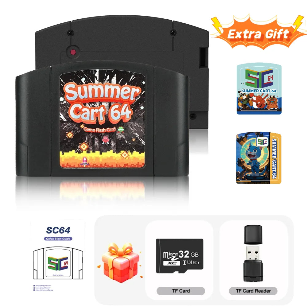 SC64 SummerCart64 Game Cart 6TG Chip For Nintendo 64 Video Console Games And 64DD  Play GB/GBC/FC/SFC Games By Emulator