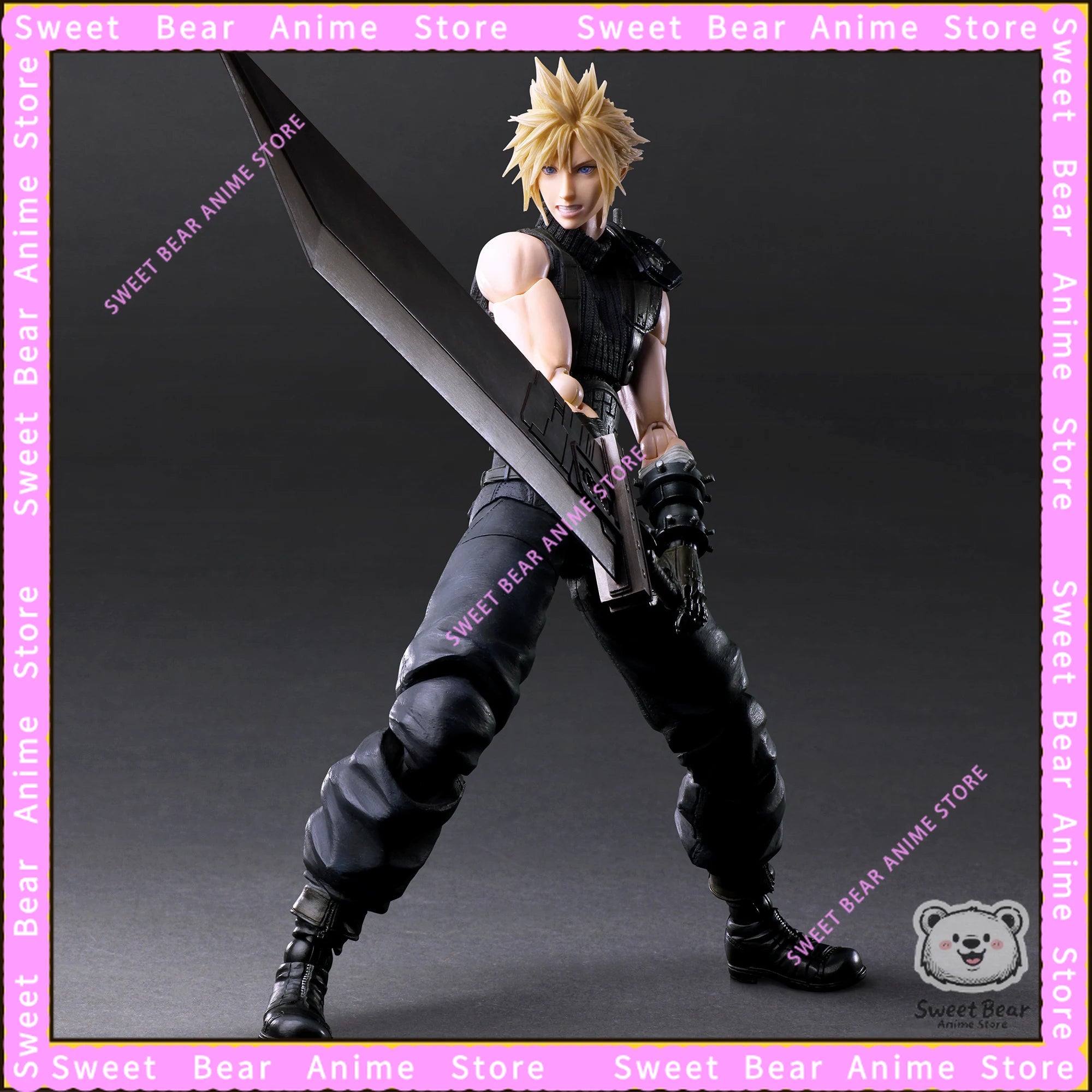 In Stock Square Enix PLAYARTS Final Fantasy VII Remake Cloud Strife Action Figure Anime Model Trendy Toys Desktop Doll