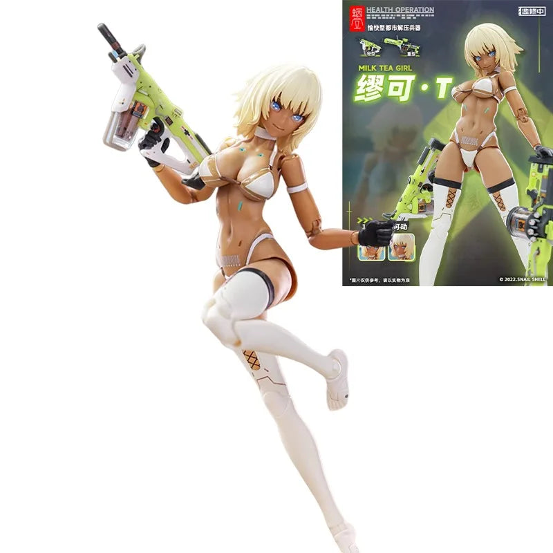 Original Anime Figure 1/12MILK TEA GIRL Mobile Suit Girl Action Figure Toys for Kids Gift Collectible Model Ornaments