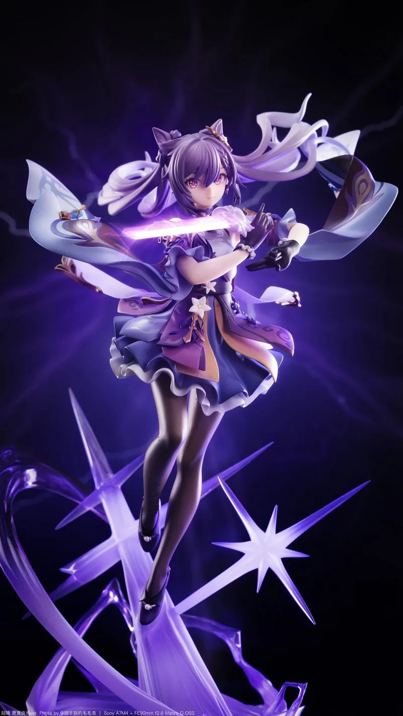 25cm Anime Figure Genshin Impact Keqing Shenhe Hu Tao Xiao Standing Sword Model Decoration Collection Toy Sexy Japanese Dolls 