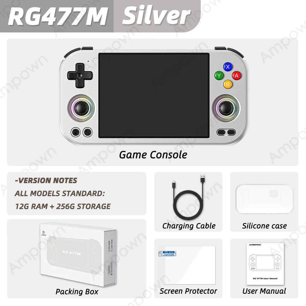 ANBERNIC RG477M Video Game Console 4.7'' LTPS in-cell Touchscreen 120Hz Android14 Dimensity 4nm Processor 27W Fast Charging 477M
