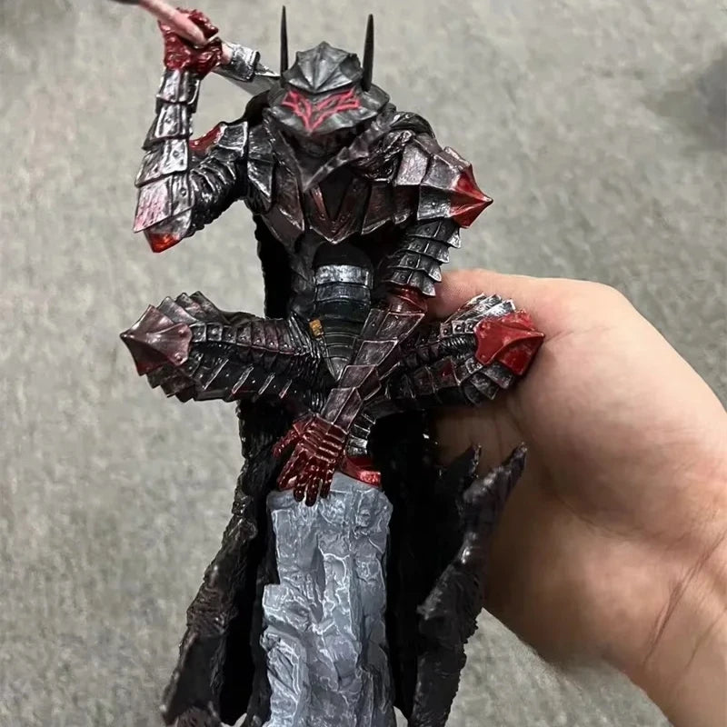 25cm Anime Berserk Guts Action Figure Armor Black Swordsman Figurine Desktop Model Ornaments Collection Birthday Gifts