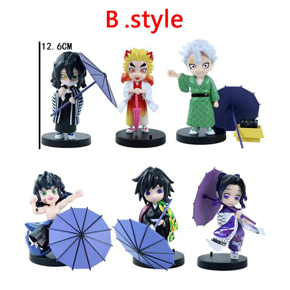 Demon Slayer Plum Rain Series Blind Box Nezuko Tanjiro Q Version PVC Figures Mystery Pack Birthday Christmas Gift