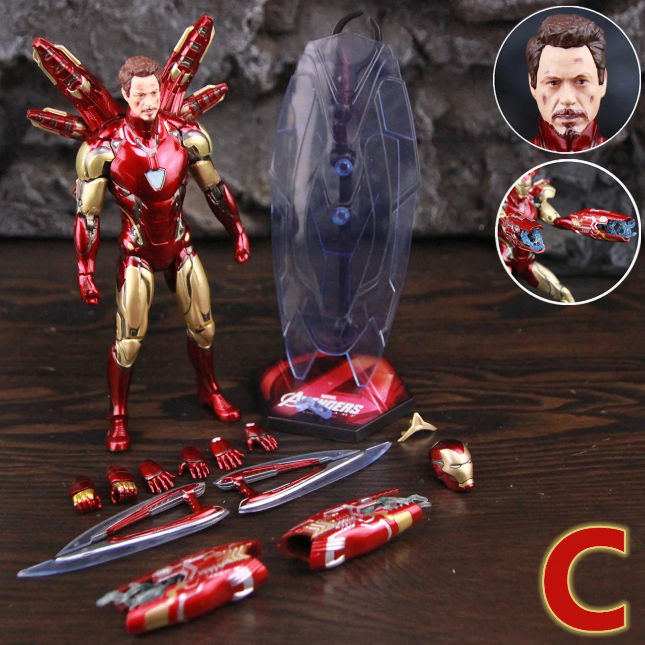 ZD Toys Marvel Iron Man MK85 2.0 LED 7" Action Figure The Infinity SAGA Mark LXXXV 1.0 Mark 85 Hologram Shield Nano Weapons Doll