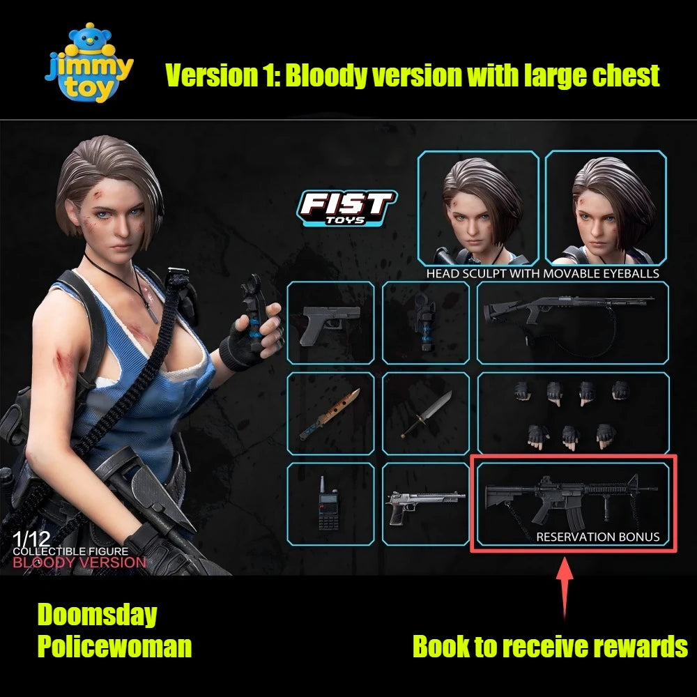 New Product Pre-sale: FIST TOYS 1/12 Scale Resident Evil Jill FIST-002 Classic Combat Girl Collectible Action Figure Model Toy