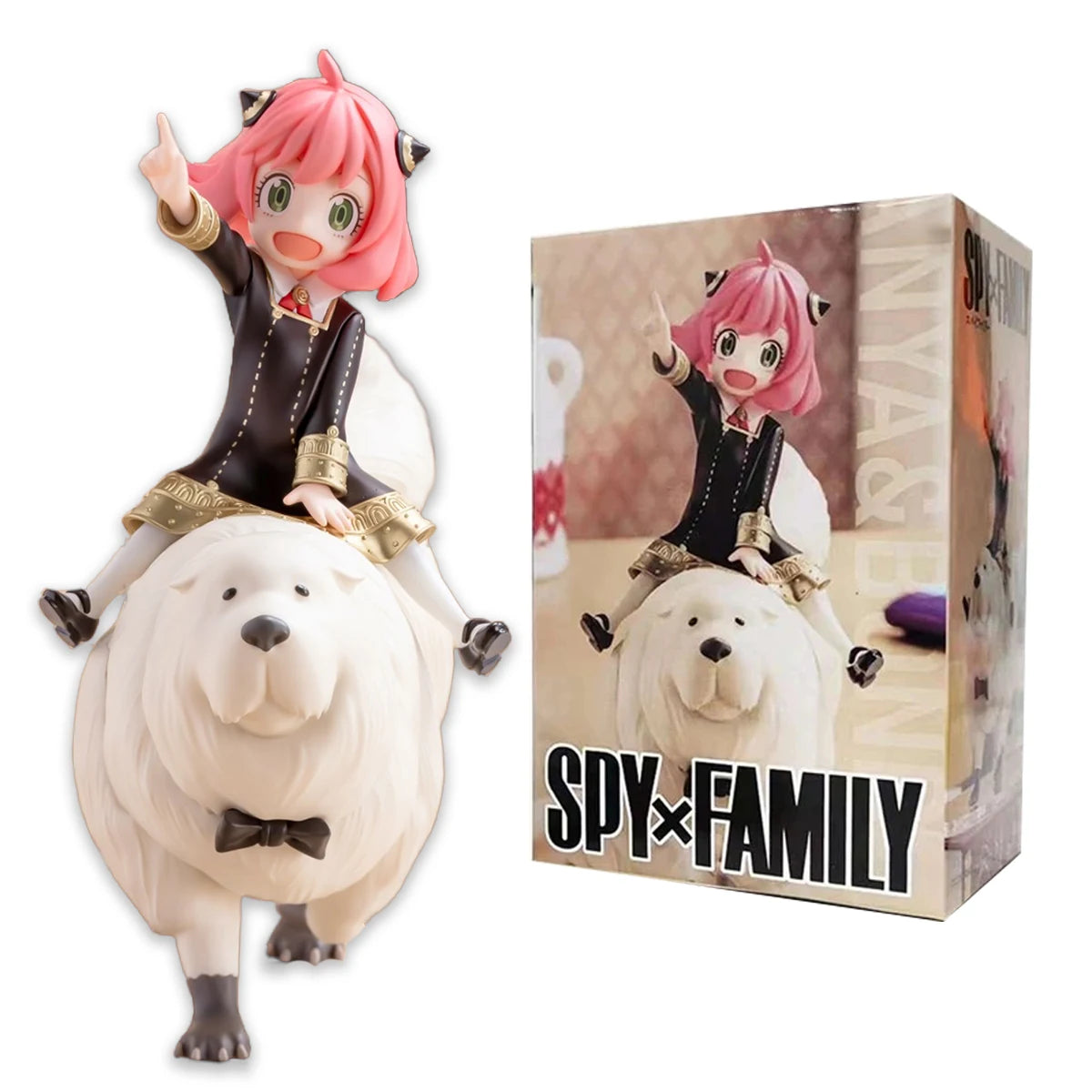 14CM Аниме Фигурка SPY×FAMILY Аня Бонд Форгър, яздеща куче, сладък модел PVC детски орнаменти играчки колекция подарък екшън фигурка