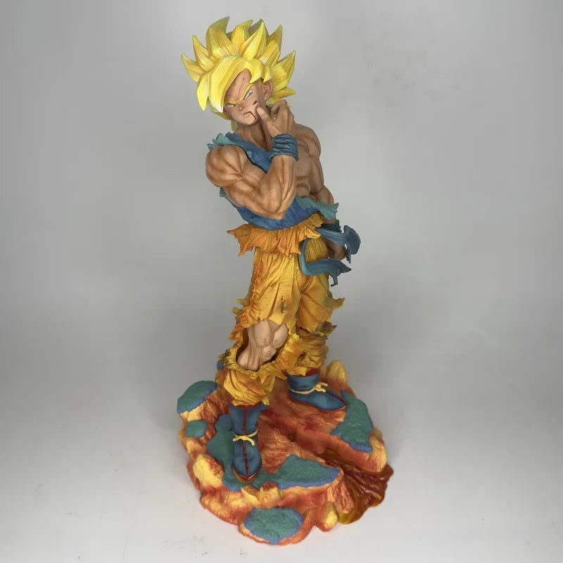 Dragon Ball Z First Super Saiyan Goku Battle Damaged Pinched Face Anime Figure Desktop Statue Collectible Gift For Anime Fans