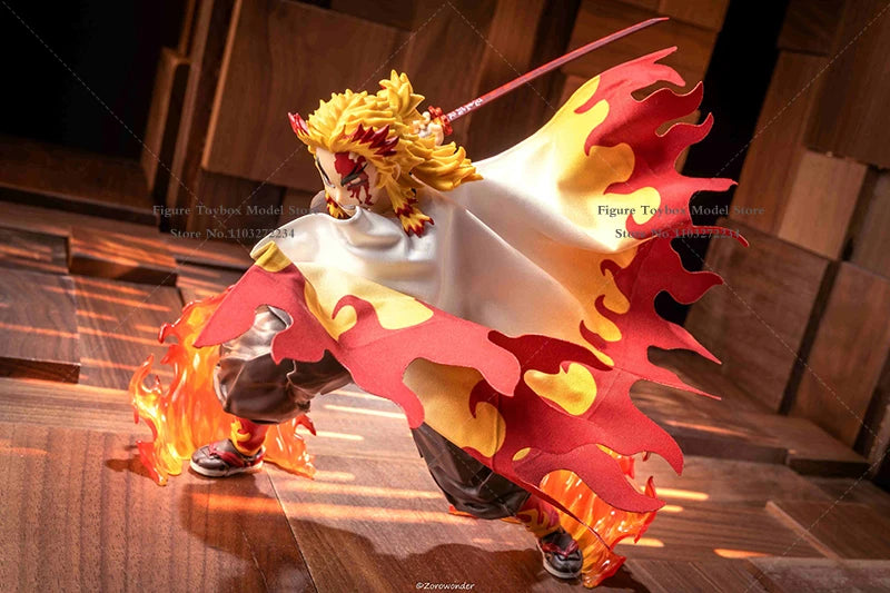 Rengoku Kyoujurou, Anime-Soldat im Maßstab 1/12, Mini-Spielzeug, weiß-roter Umhang, Zubehör für 6-Zoll-Anime-Demon-Slayer-Figur, Dekoration