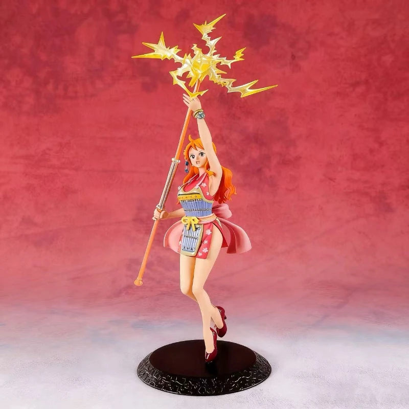 Anime One Piece Nami Figure Magic Weather Wand WT100 Commemorative One Hundred Scenes of the Great Pirates by Eiichiro Oda Model