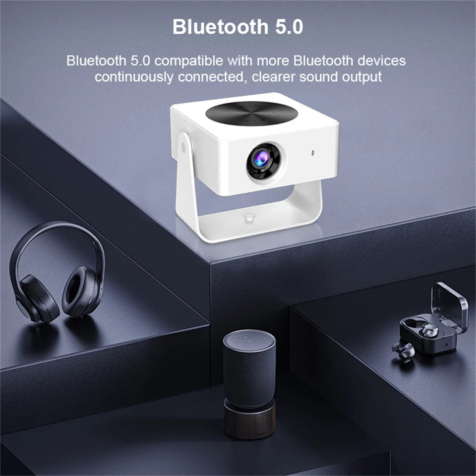 Mini Projector 4K T1pro Newly 500 ANSI Android13 Dual-band WiFi6 BT5.0 Auto Keystone Portable Outdoor Home Cinema Projectors New