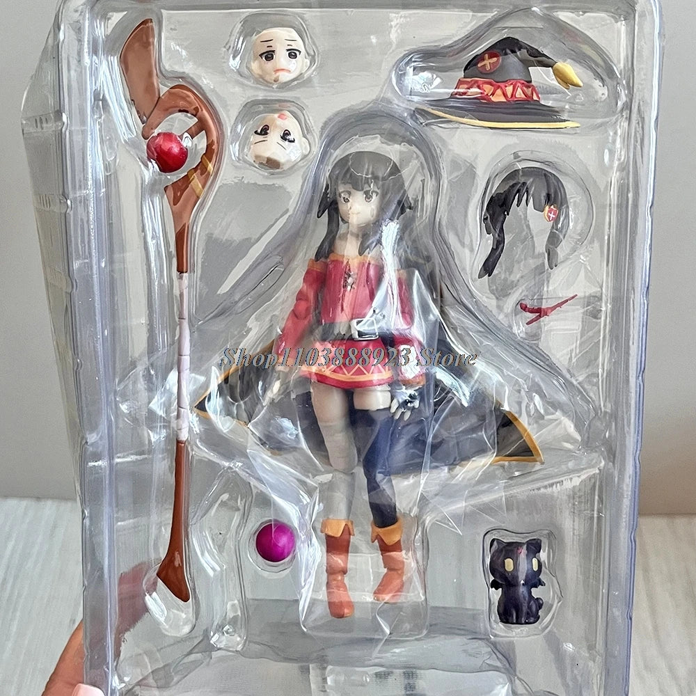 Anime Sekai Figma 407 Figure Konosuba Megumin Bless This Wonderful World 2 Model Handmade Toy Doll Birthday Gifts