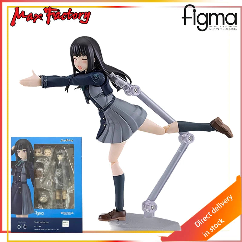 Max Factory Genuine Figma Series Lycoris Recoil Anime Model Toys 615  Nishikigi Chisato 616 Inoue Takina Finished Model Toys
