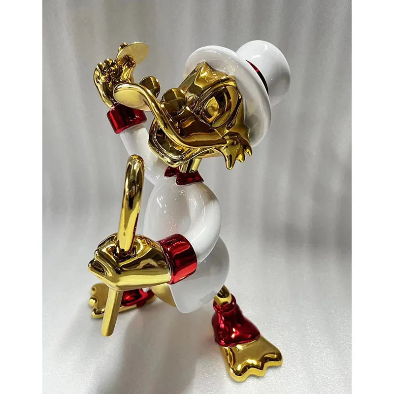 2025 New Electroplated Donald Duck Money Bag Glass Fiber Creative Decoration Personalized Indoor Cartoon Customized Gift