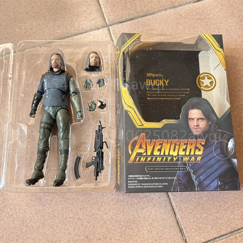 Bandai SHF Kaiyodo Winter Soldier Bucky Barnes Captain America Anime Action Figure Bucky Avengers 3 Infinity War Figures Toys