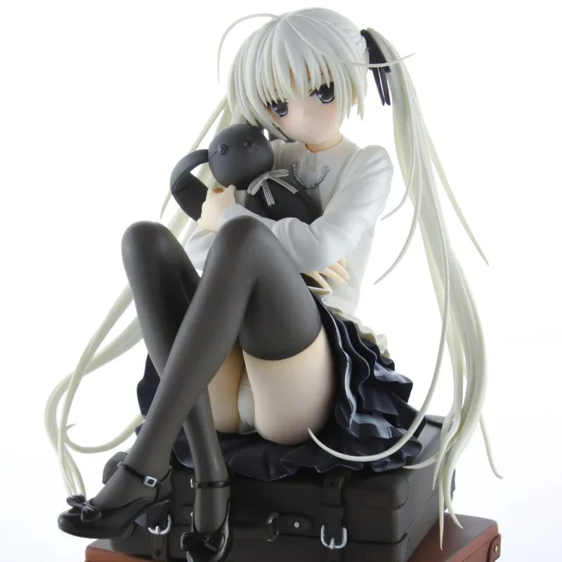 11.5CM Anime Cute Figure Kasugano Sora Where We Are Least Alone Sitting and Hugging The Rabbit PVC Model Collect Dolls Toys Gift