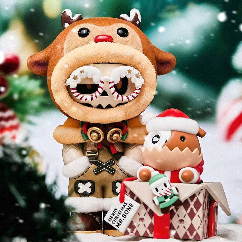 Mr. Bone Christmas Delivery Limited Edition Cute Reindeer Shape Toys Desktop Model Home Ornaments Mystery Room Collection Gifts