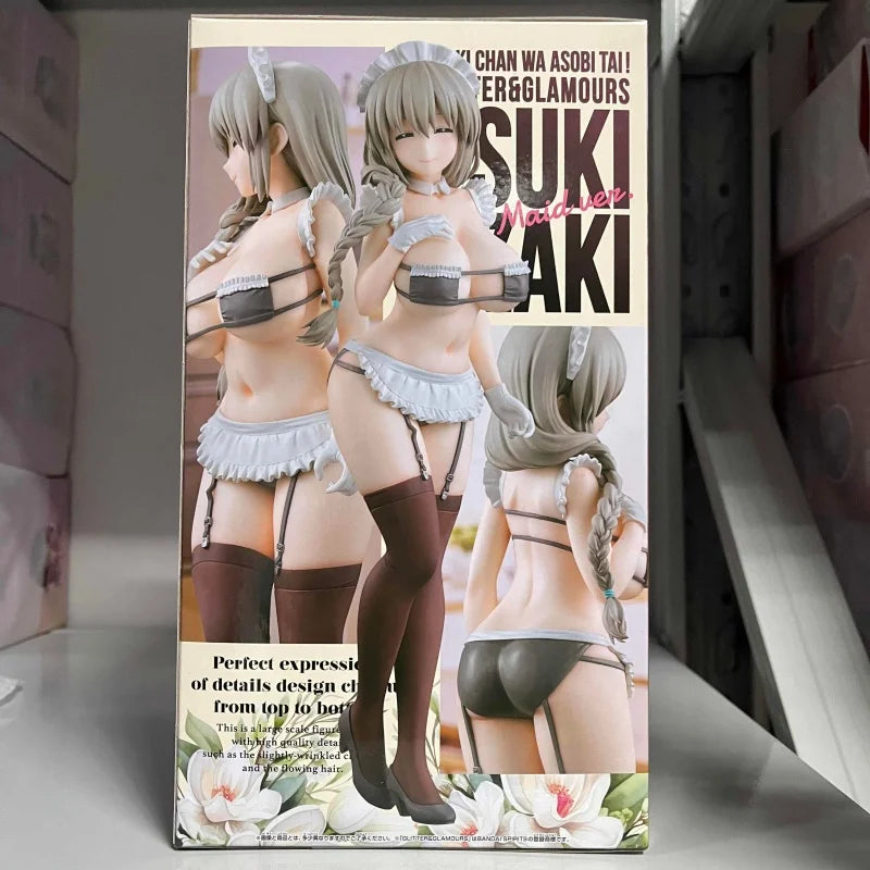 In Stock Banpresto Chan Wants To Hang Out Anime Figurines Glitter&Glamours Uzaki Tsuki Maid Model Toys Wy Action Figures Gift