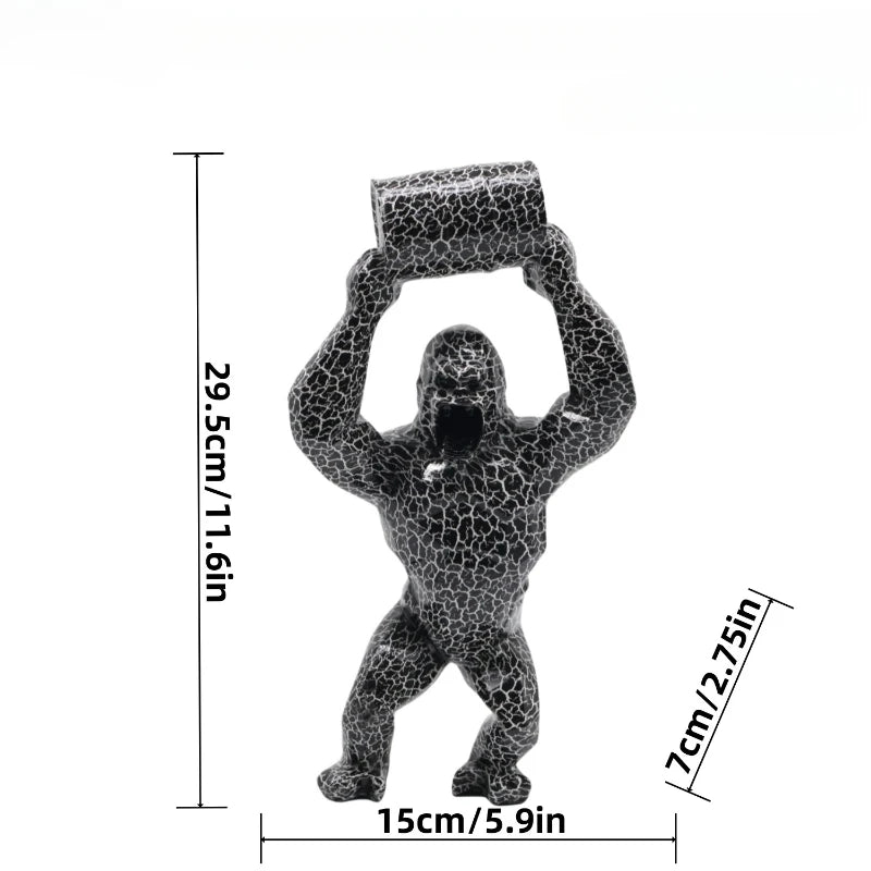 ERMAKOVA Kreative Harzskulptur Gorilla Dekoration Lift The Bucket Gorilla Figur Statue Wohnzimmer Schrank Dekor