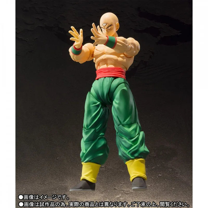 Low price In Stock BANDAI Original S.H.Figuarts DRAGON BALL TENSHINHAN AND CHAOZ SHF Action Figure Model Toy Gift for Kids