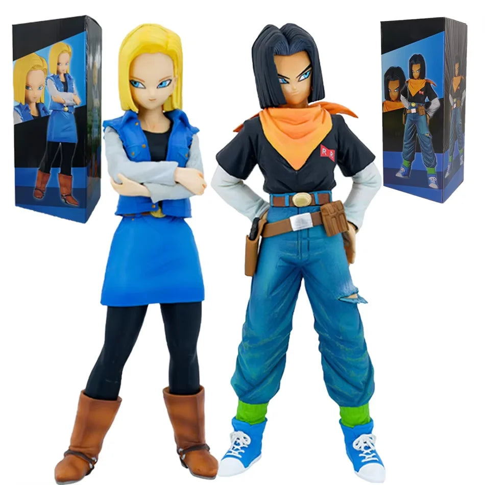 24CM Anime Dragon Ball Z Android 17 18 Figure Android 18 PVC Action Figures Collection Model Toys for Children Christmas Gift’s