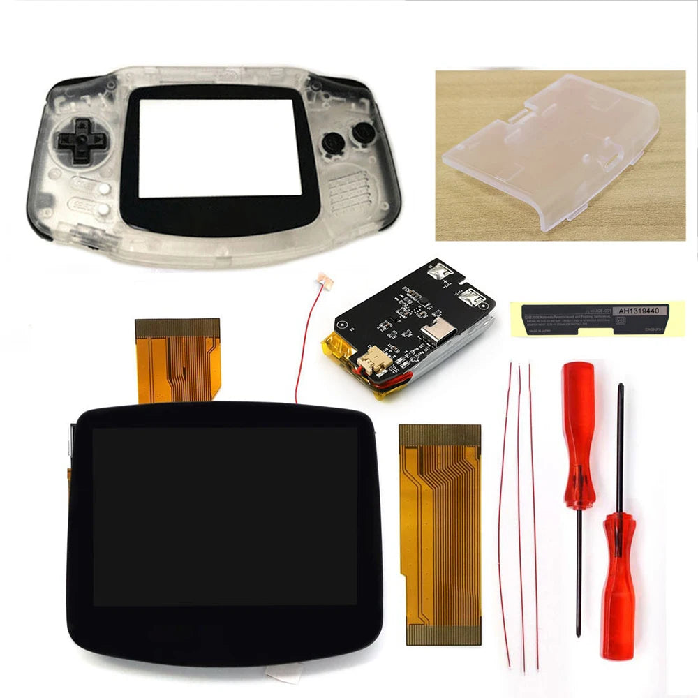 GBA V5 Laminated IPS LCD Backlight KIT Built-In Rechargeable 1800mAh Lithium Battery Type-c Port For Gameboy Adavance GBA Shell