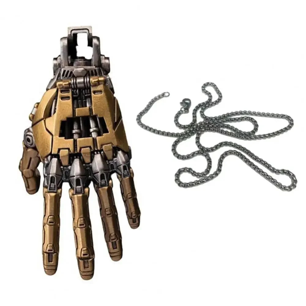 5cm Robot Hand Collectible Mechanical Bionic Hand With Chain Movable Finger Joints Hand Charm Display Gifts Pendant Ornament