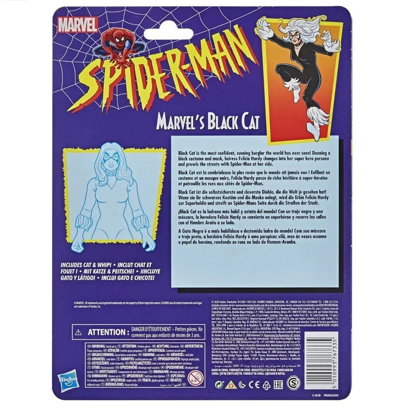 HASBRO Original Marvel Legends Spider-Man Retro packaging MARVEL'S BLACK CAT Anime Figure Model Toys Model Gifts for Boys 152MM