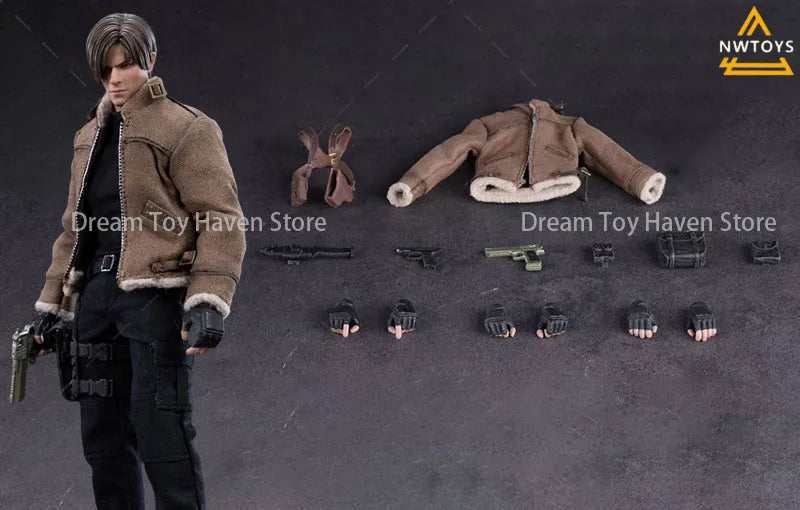 1/12 Scale Male Soldier Leon Special Agent Police Super Flexible Joint Body Model 6Inch Action Figure Collectible