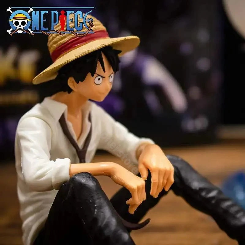 11cm One Piece Anime Figure Luffy Sitting Position Action Figure PVC Model Statue Collection Figurine Doll Toys Birthday Gifts