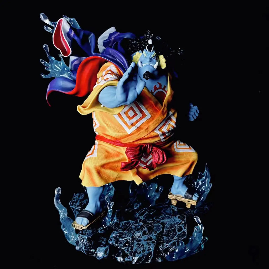 31cm One Piece Jinbe Anime Action Figure Model Statue Boys Collection Attack Posture Desktop Decoration Toy