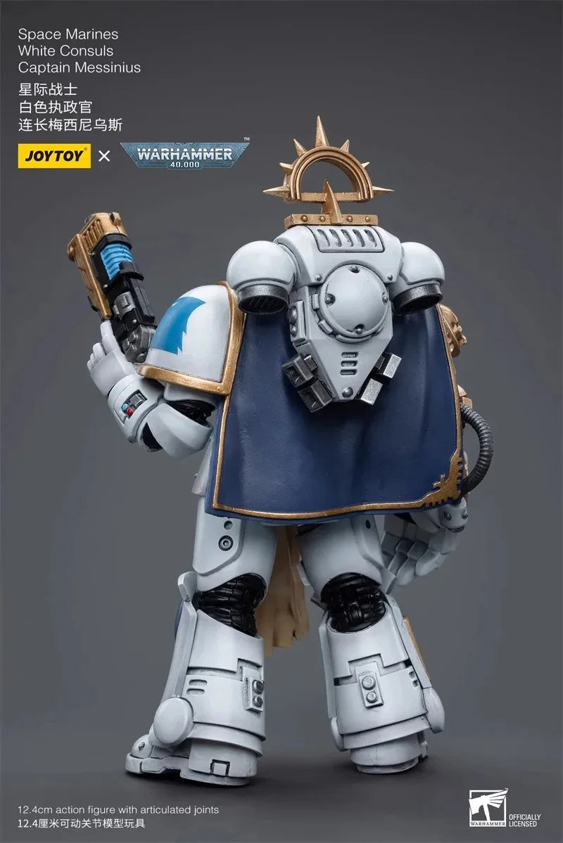 [НАЛИЧНОСТ] JOYTOY Warhammer 40K Екшън фигурки 1/18 Мащаб Dark Source Space Marines Бели консули Капитан Месиний Модел играчки