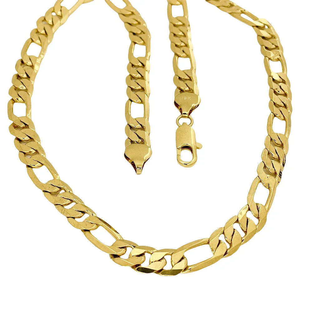 Luxus 24K 9999 Reines Gold reales gold 10MM drei als eine männer und frauen geometrische halskette