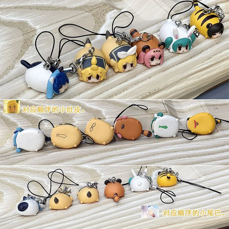 1pcs Boxed Anime Hatsune Miku Kaito Rin Len Kawaii Bee Q Version Figure PVC Model Toys Key Ring Pendant Gifts