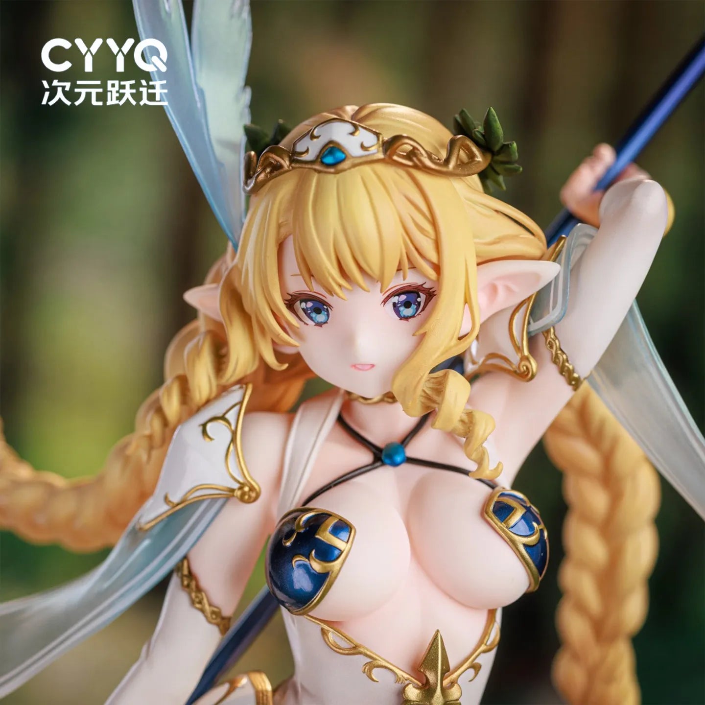 Anime Figure Lincia Elf Village Third Villager Long Halberd Beautiful Girl Two Dimensional Collectible Desktop Ornament