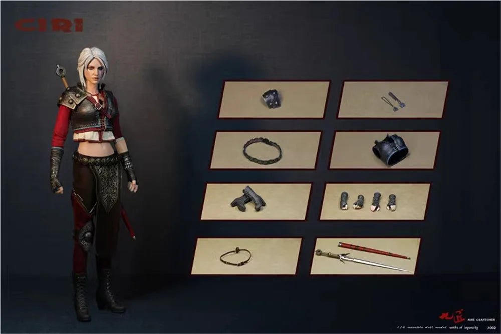 Nine J-002 Witch Female Girl CIRI Full Set Moveable Action Figure Armored Version Gift For Fans Collectable 1/6
