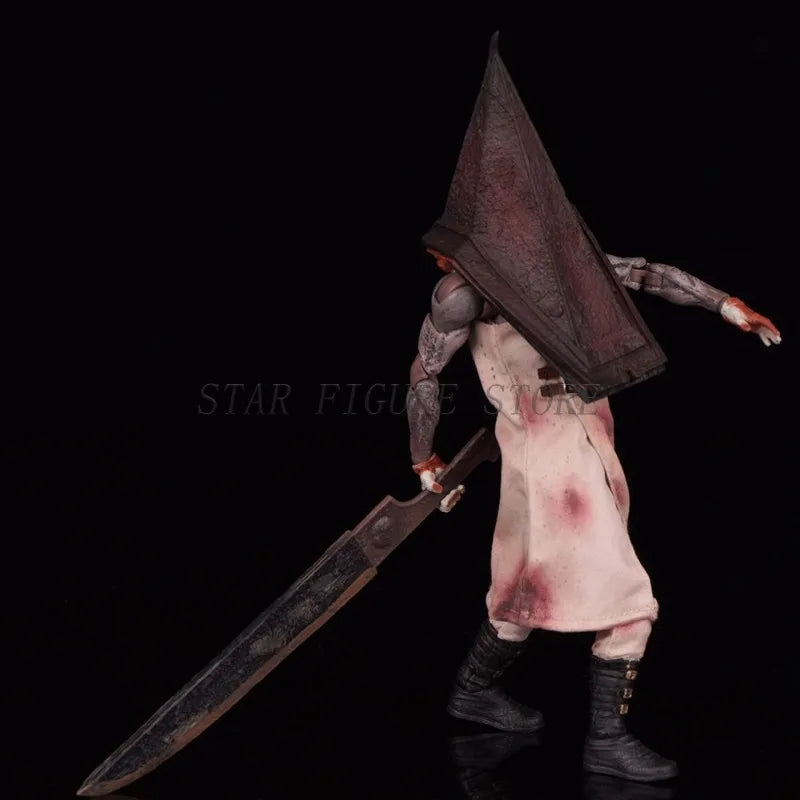 MEZCO Pyramid Head Action Figure Silent Hill 2 Red Pyramid Thing Figurine ONE:12 Collection Desktop Ornaments 17cm PVC Model Toy